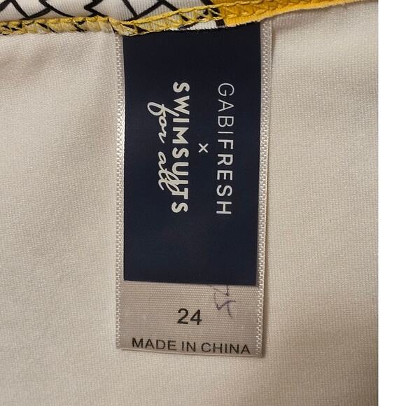 GABIFRESH x Swimsuits For All Pineapple‎ Bikini Bottom Yellow White High Waisted - Picture 5 of 7